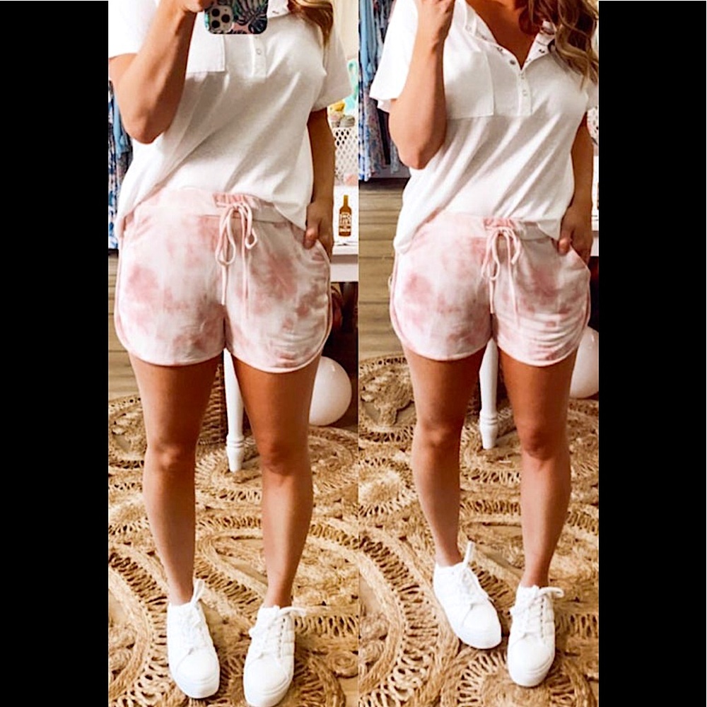 So SOFT! Blush Pink Tie Dye Lounge Shorts